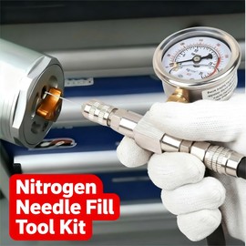 350 PSI Shock Nitrogen Shock Fill Kit with 6 Needle Head Nitrogen Needle Fill Tool Kit Compatible with RZR, Maverick X3, YXZ, Arctic Cat, ATV, UTV, snowmobile shocks