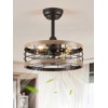 LEDIARY 16.5in Caged Ceiling Fan With Light, Fandelier Industrial Ceiling