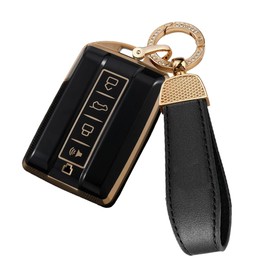 ontto TPU Car Key fob Cover case Fit for Great Wall GWM WEY Tank 300 500 Tank300 Tank500 Smart Key Holder Shell Bag Keychain Full Protection Auto Accessories 4 Buttons Black