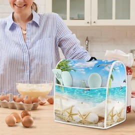 Jndtueit Green Cactus Stand Mixer Cover Compatible with 4.5-5Quarts Kitchen Aid Tilt Head,Dust Proof Auto Mixer Cover Juicer Dust Cover with Pocket and Handle