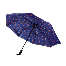 ECO CHIC Automatic Umbrella Windproof Strong Compact Folding Travel Umbrella (Foxes Navy)