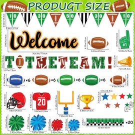 Football Bulletin Board Decor Name Tags Cutouts Back to School Classroom