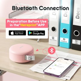 iDPRT Bluetooth Label Maker with Tape, Portable Thermal Label Printer for 12-15mm Tape, Handheld Label Maker for Phone Pad, Multiple Templates Font Icon for Home/Organization/Office Labeling, Pink