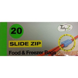 Tidyz 6 X Sandwich Slide Zip Food & Freezer Ultimate Strength 17 X 19 cm-20 Bags, Black, 10 x 10 x 10 cm