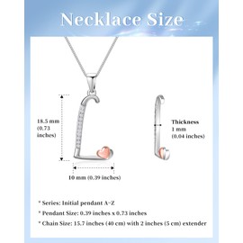 Mesovor Initial Chain 925 Silver for Women Girls, 100% Sterling Silver Letter Necklace with Cubic Zirconia, Jewellery, Gifts for Family, Mother, Sister, Wife, Sterling Silver, Cubic Zirconia