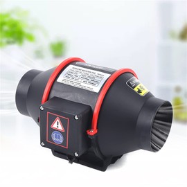 KONKENIE 4'' Inline Duct Fan 182CFM IP2X Ventilation Exhaust Fan with 8 Fan Blades 2550RPM Air Ventilation Intake Fan 40W 110V Air Circulation System for Kitchen Bathroom Office Black (11.3x6.9in)