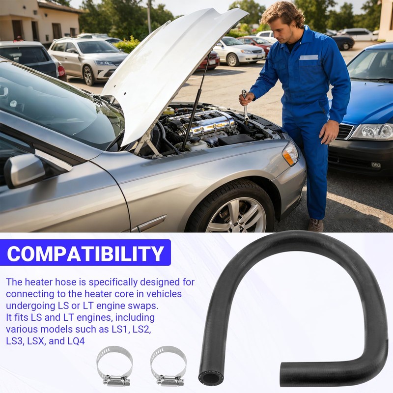 3/4" LS Swap Heater Hose 90 Degree Bend Molded Heater