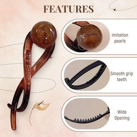 WADY Nuevo Pinzas para el Pelo, 3 Piezas de Perlas Clip, Pinzas Para El Cabello Vintage Pasador, Elegantes Pinzas para el Pelo de Moda, Accesorios para el Cabello de Moda para Mujeres y Niñas (color3)