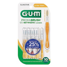 GUM Proxabrush Go-Betweens - Ultra Tight- Interdental Brushes - Soft Bristled Dental Picks for Plaque Removal Health - Safe for Braces & Dental Devices, 10 Count (Pack of 4) 40 Total