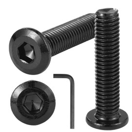 FCZDQ M8-1.25 x 90mm 8PCS Flat Head Hex Socket Cap Screws Metric Bolts with Hex Spanner, Black Oxide 304 Stainless Steel 18-8, Full Thread
