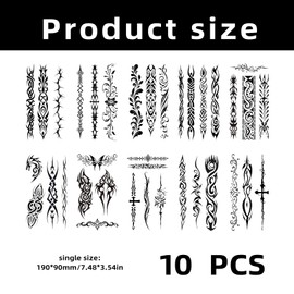 10 Blätter Temporäre Aufkleber, Fake Tattoos Aufkleber,Klebetattoos für Damen und Herren