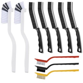 ONEKEYI 10Pcs Crevice Cleaning Brush Set with Scraper, Hard Bristle Cleaning Supplies for Kitchen, Bottle,Bathroom, Corner, Sink, Cup, Teapot