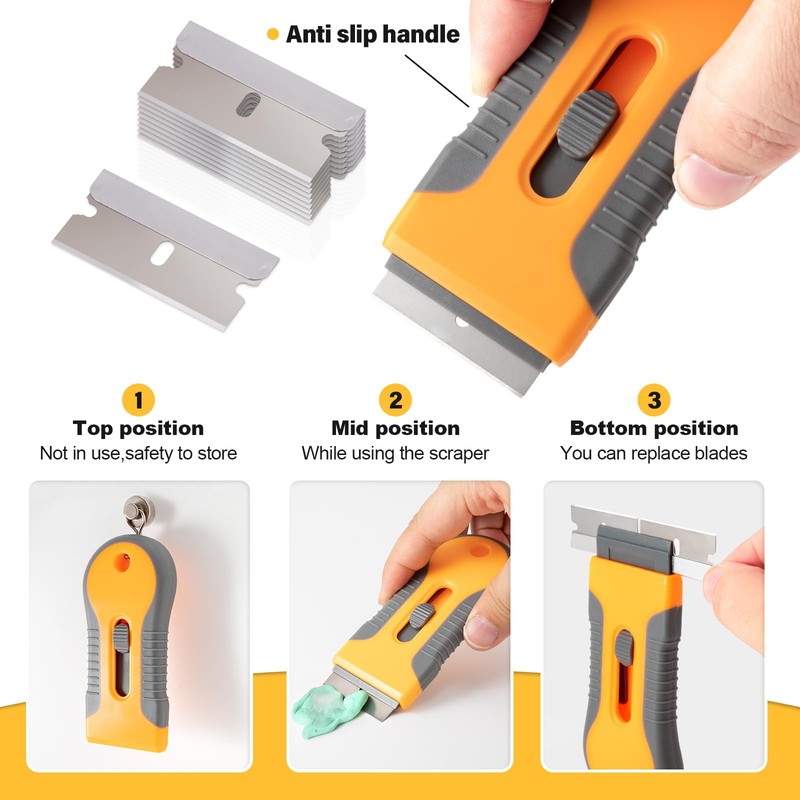Gomake Razor Blade Scraper Tool Wall Paint Window Glass Scraper