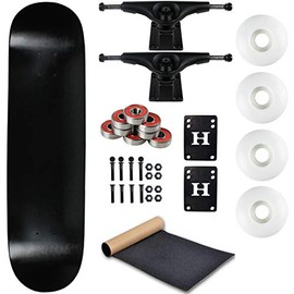 Moose Complete Skateboard Dip Black 8.5" with Black Trucks and White Wheels