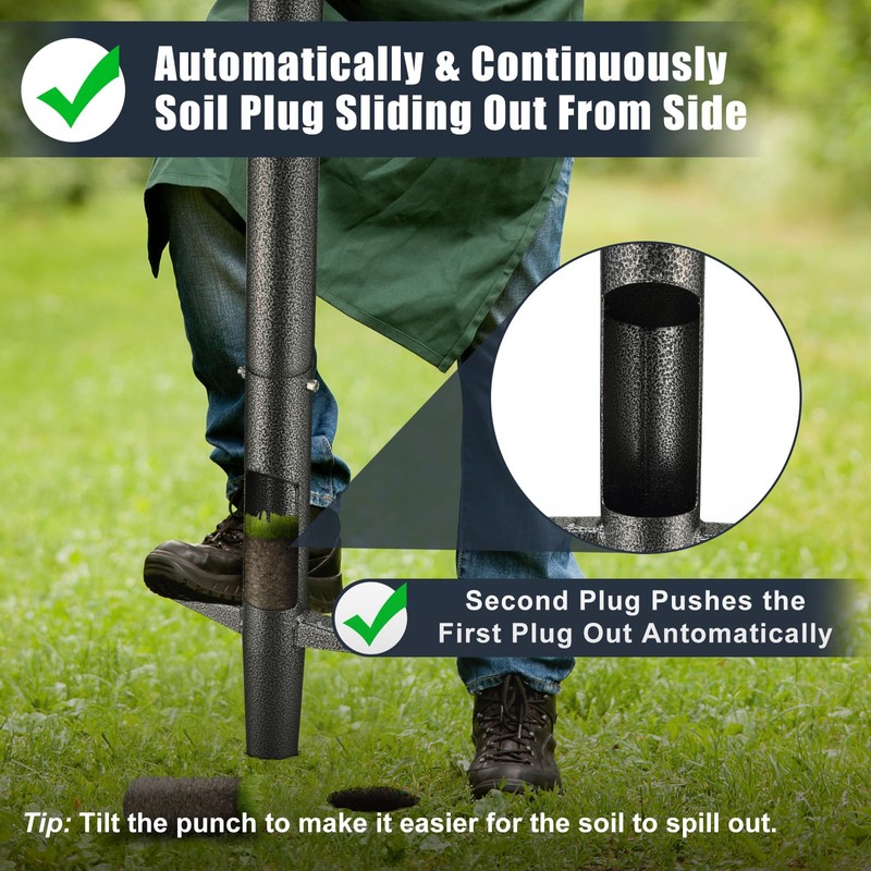 Bulb Planter Tool, 33.5 inch Long Handle Garden Sod Plugger