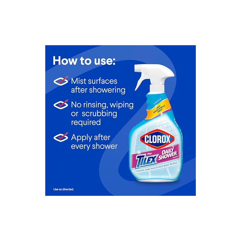 Clorox Plus Tilex Daily Shower Cleaner, 32 Fluid Ounce Spray
