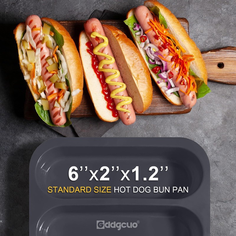 Silicone Hotdog Bun Pan, 6 Inch Standard Hot dog Bun