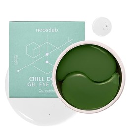 Mascarilla De Gel Chill Down 60Ea (30Pairs) - Parche De Hidrogel Refrescante Con Catequinas, Flor De Árnica, Vitaminas, Cafeína Para Aliviar El Área