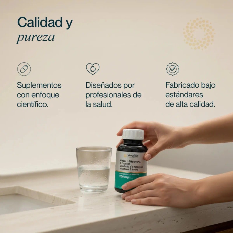 Suplemento Nutricional VeraLife con L-Triptófano, Gaba y Magnesio para Bienestar