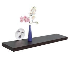 WELLAND 12" Deep Floating Shelves Espresso, Espresso Floating Shelves, 47.24" L x 11.81" D x 2" T, Deeper Than Others, Espresso