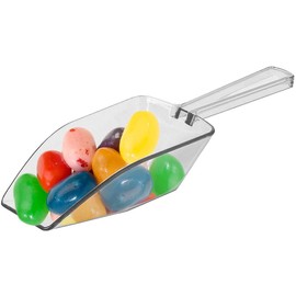 Clear Mini Plastic Acrylic Scoops 24 Pcs | 5.5” Kitchen Scoop | Wedding Desserts | Candy Buffet, Ice Cream, Protein Powders, Coffee, Tea, Flour (24 Pack, 5.5")