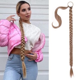 Ponytail Braid, Extensions Braid, Blonde Hair Extension Braid, Synthetic Hair for Braiding, Ponytail Hair Extensions, Long Hairpiece for Women, 86 cm, 1 Piece, DIY Braid, 058E