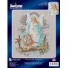 Janlynn Cross Stitch Kit, 8.125-Inch by 7-1/2-Inch, Guardian Angel,White
