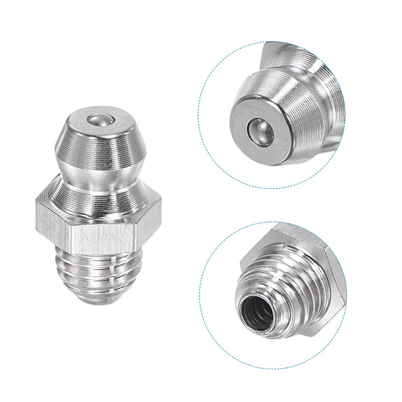 uxcell 2Pcs Stainless Steel Straight Grease Fitting 1/4-28 Inch Thread