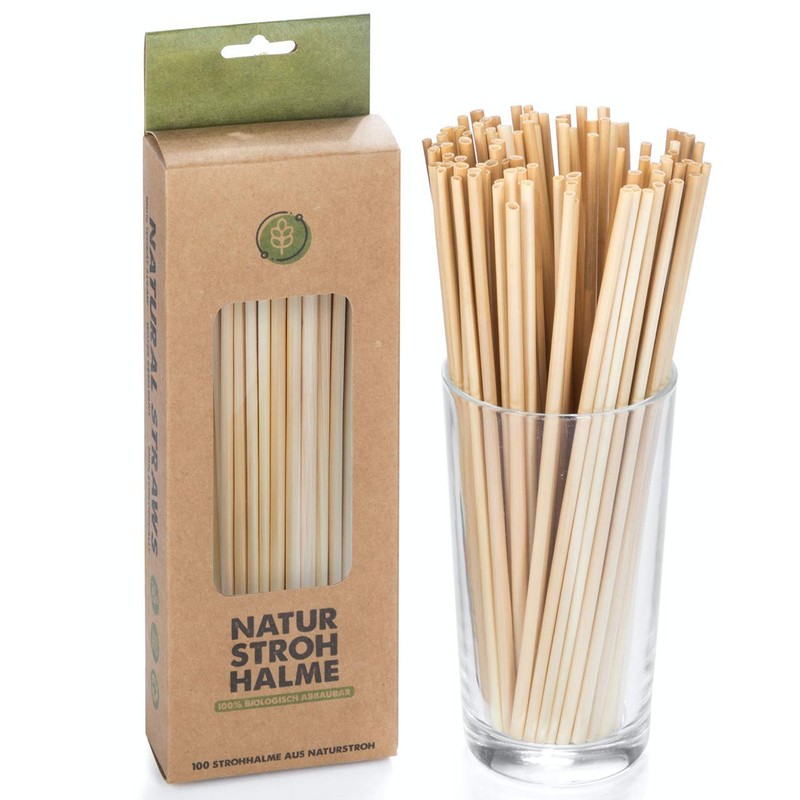 Organic Wheat Straws, Reusable, Environmentally Friendly Drinking Straws, Set of
