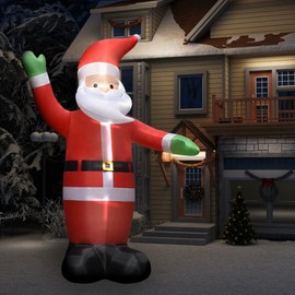 YLIEHS Inflatable Santa Claus for Joyful Christmas Decorating, 14.8' Tall with Energy Saving LEDs, Weather Resistant and Easy Setup