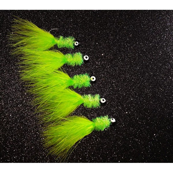 Doc Fishers 5 Chartreuse Cheater Jigs - 1/8 oz for