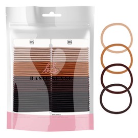 60pcs Elastic Hair Bobbles Essential Durable Metal Free Ties Bands Ponio Ponytail Holders Thick Hair for Girls Women, Brown