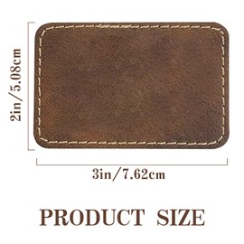 Leatherette/Leather Patches/Sheets for Hat Laser Engraving,Blank Laserable Engravable Faux Leather with Heat Press Adhesive Iron-on,Rectangle Laser Engraver Leather Material(Brown/3 In×2 In/30 Pieces)