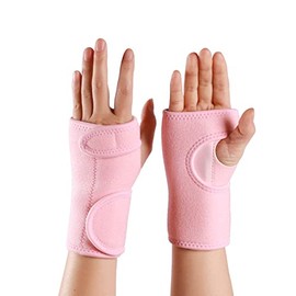 Wrist Support Brace Right /Left Hand with 2 Metal Splints for Joint Pain Arthritis Carpal Tunnel Pain Tendonitis for Men and Women (Right Hand, Pink)