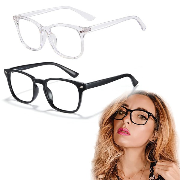 Roontin Blue Light Blocking Glasses - 2PCS Computer Glasses Anti