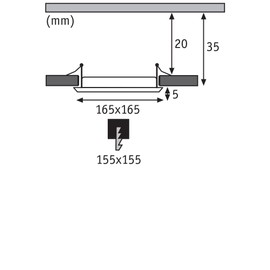 Paulmann 92068 Quality Recessed Light Set Panel Angular LED 1x12W 2 700K 230V 165x165mm White/Plastic, 12 W