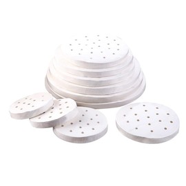 Food Grade Bamboo Steamer Liners - Non-Stick 400Pcs 4 Inch Air Fryer Parchment Paper for Dumplings, Buns | Pre-Cut, Perforated, Disposable Baking