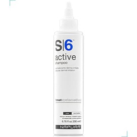 NAPURA S6 Active Professional Anti Dandruff Shampoo with Tea Tree Oil, 1% Pyrithione Zinc and 5% Salicylic Acid - Natural Itchy Scalp Treatment (6.76 