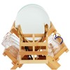 Worthyeah Bamboo Dish Drying Rack, 3-Tier Collapsible Wooden Dish Rack