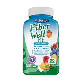 Vitafusion Fiber Well Fit Gummies 90 Count Peach Raspberry Berry Flavors