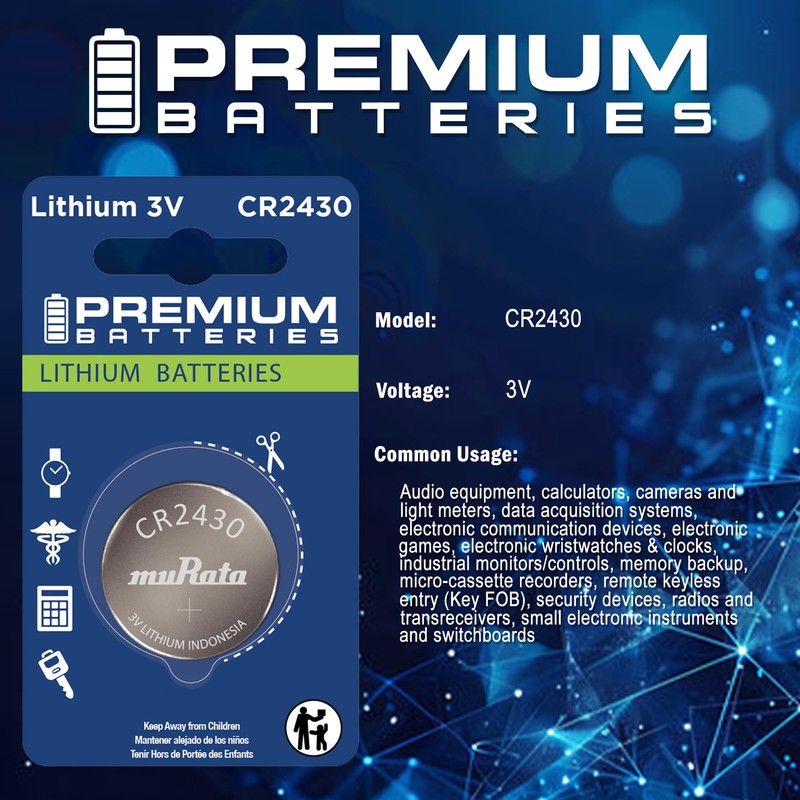 Premium Murata CR2430 Lithium 3V Coin Cell - Japanese Engineered