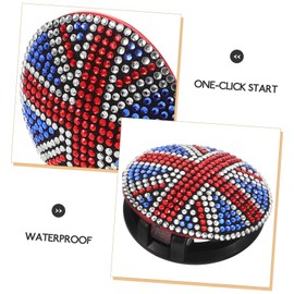 ULTECHNOVO 3pcs Car Decorative Button Cover Push to Start Protective Cover Automotive Accessories Flag Design Easy Installation Material Stylish Interior Decoration for Cars