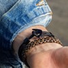 Pulsera Hombre Ancla Negra y Cuero Café, Pulsera para Hombre,