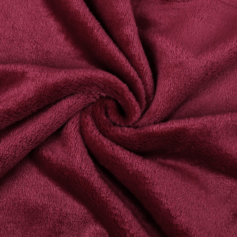 PiccoCasa Pet Dog Fluffy Fleece Bed Blanket, Burgundy 60cm x