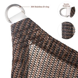 Eden's Decor Straight Flat Edge Sun Shade Sail with Grommets, Pergola Shade Cover Outdoo Sun Shade, Patio Shade, Deck Shade(Brown, 8' X 15')