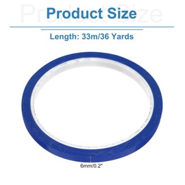 uxcell 1 Roll Blue 0.2" x 36 Yards PET Film Whiteboard Tape Pinstripe Tape High Temperature Heat Resistant Tape Transformer Motor Wire 5S Positioning Logo 6mm x 33m