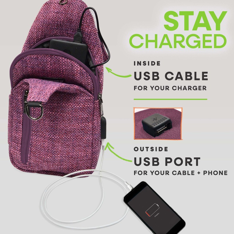 Nupouch Sonoma Antitheft Crossbody Bag with Pickpocket Protection & USB