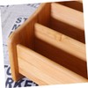 TOVINANNA Bamboo Storage Box Three Compartments Multi-function Desk Organizer for