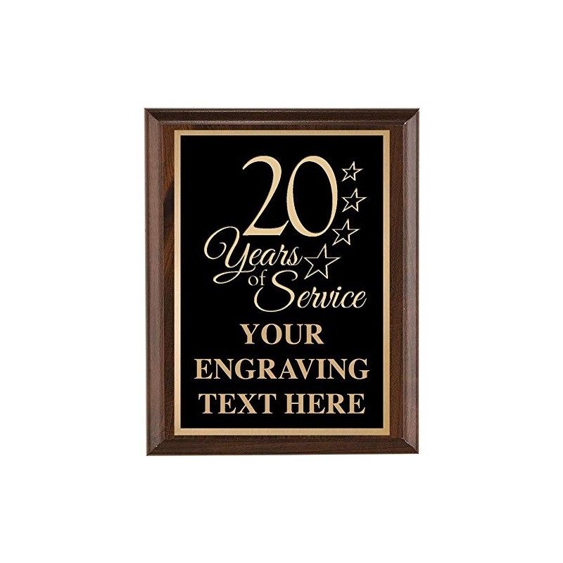 Anniversary Plaques - 7x9 20 Years of Service Anniversary Recognition