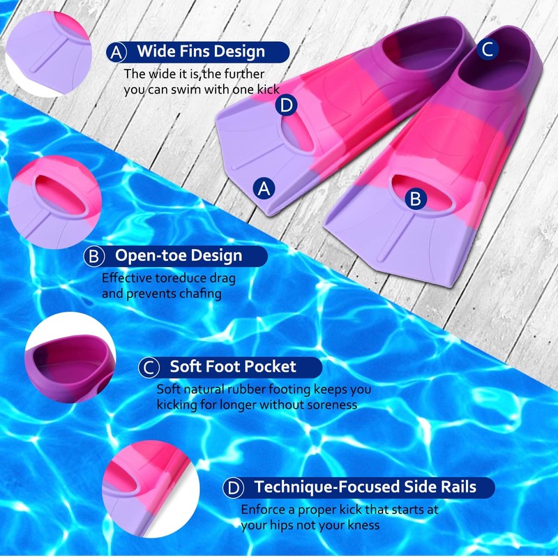 Foyinbet Swim fins (Small, G-Lavender)